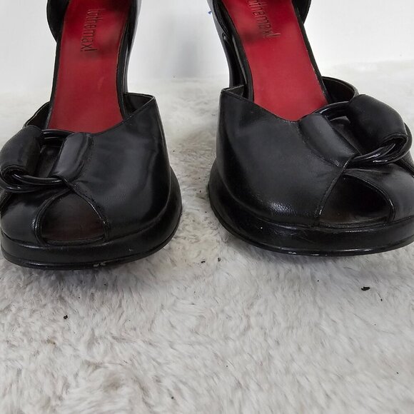 To The Max Black Peep Toe Pinup Punk Retro Ankle Strap Heels Size 6 - Picture 5 of 16